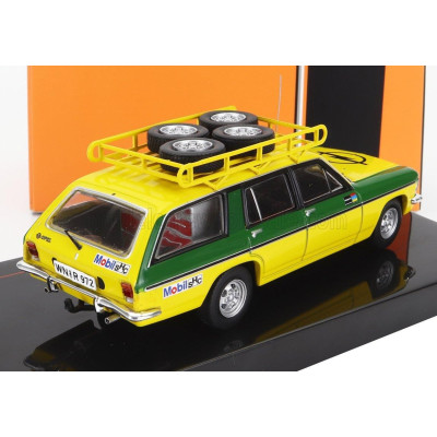 IXO MODELS OPEL ADMIRAL B CARAVAN TEAM IRMSCHER RALLY ASSISTANCE 1974 - YELLOW GREEN 1/43