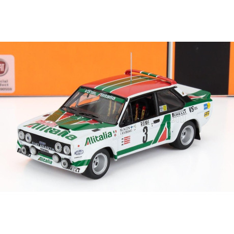 IXO MODELS FIAT 131 ABARTH TEAM ALITALIA N 3 3rd RALLY MONTECARLO 1979 MARKKU ALEN - IKKA KIVIMAKI - WHITE GREEN RED 1/43