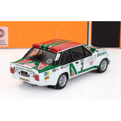 IXO MODELS FIAT 131 ABARTH TEAM ALITALIA N 3 3rd RALLY MONTECARLO 1979 MARKKU ALEN - IKKA KIVIMAKI - WHITE GREEN RED 1/43