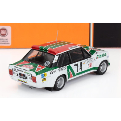 IXO MODELS FIAT 131 ABARTH TEAM ALITALIA N 14 RALLY MONTECARLO 1981 DARIO CERRATO - LUCIANO GUIZZARDI - WHITE GREEN RED 1/43