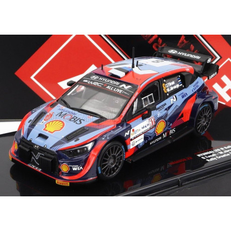 IXO MODELS HYUNDAI i20 COUPE WRC MOBIS N 8 RALLY CROATIA 2022 T.TANAK - M.JARVEOJA - 2 TONE BLUE RED 1/43