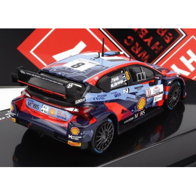 IXO MODELS HYUNDAI i20 COUPE WRC MOBIS N 8 RALLY CROATIA 2022 T.TANAK - M.JARVEOJA - 2 TONE BLUE RED 1/43