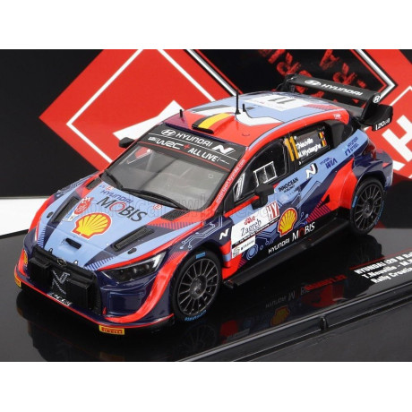 IXO MODELS HYUNDAI i20 COUPE WRC MOBIS N 11 RALLY CROATIA 2022 T.NEUVILLE - M.WYDAEGHE - 2 TONE BLUE RED 1/43