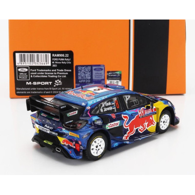 IXO MODELS FORD ENGLAND PUMA RALLY1 RED BULL TEAM M-SPORT FORD WRT N 8 WINNER RALLY CHILE 2023 OTT TANAK - MARTIN JARVEOJA - BLU