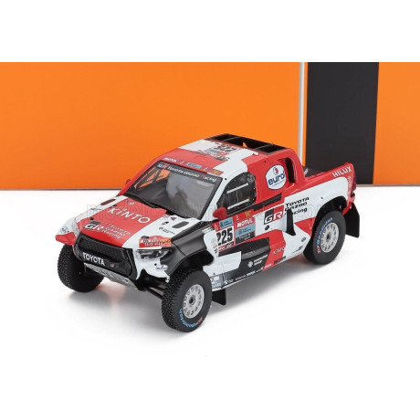 IXO MODELS TOYOTA HILUX GR DKR EVO T1+ TEAM GAZOO RACING N 225 RALLY DAKAR 2022 HENK LATEGAN - BRETT CUMMINGS - WHITE RED BLACK