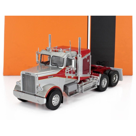 IXO MODELS FREIGHTLINER FLC 120 64T TRACTOR TRUCK 3-ASSI 1977 - SILVER RED 1/43