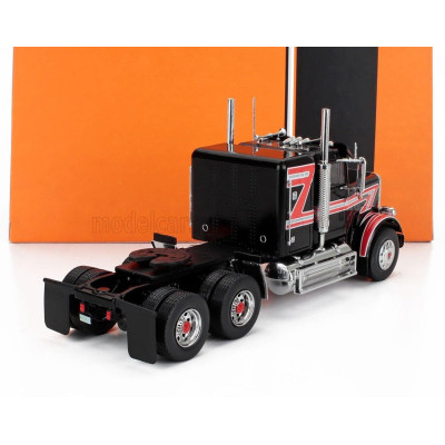 IXO MODELS FREIGHTLINER FLC 120 64T TRACTOR TRUCK 3-ASSI 1977 - BLACK RED 1/43