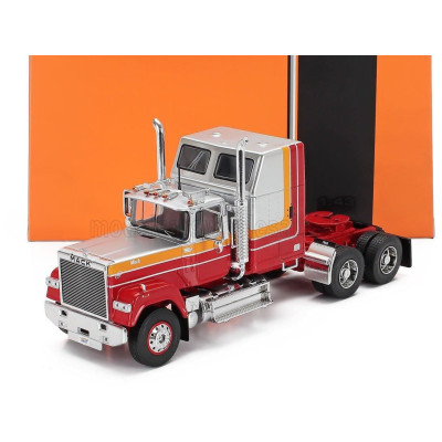 IXO MODELS MACK SUPERLINER MAGNUM TRACTOR TRUCK 3-ASSI 1985 - SILVER RED 1/43