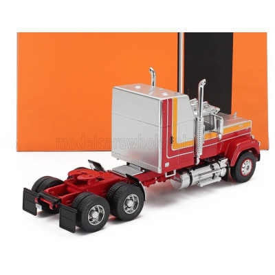 IXO MODELS MACK SUPERLINER MAGNUM TRACTOR TRUCK 3-ASSI 1985 - SILVER RED 1/43