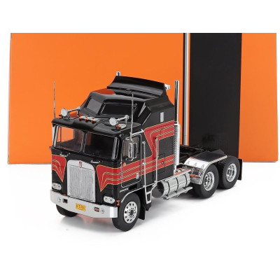 IXO MODELS KENWORTH K100 AERODYNE TRACTOR TRUCK 3-ASSI 1976 - BLACK RED 1/43