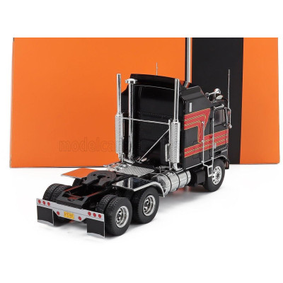 IXO MODELS KENWORTH K100 AERODYNE TRACTOR TRUCK 3-ASSI 1976 - BLACK RED 1/43