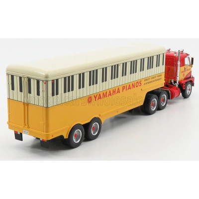 IXO MODELS INTERNATIONAL DCOF-405 TRUCK 3-ASSI YAMAHA PIANOS 1959 - RED YELLOW WHITE 1/43