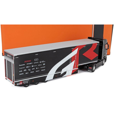 IXO MODELS SCANIA S-SERIES TRUCK CAR TRANSPORTER TEAM TOYOTA GR RACING RALLY 2024 - BLACK 1/43