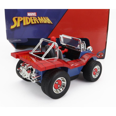 JADA MAYERS MANX BUGGY WITH SPIDERMAN FIGURE MARVEL 1964 - BLUE RED 1/24