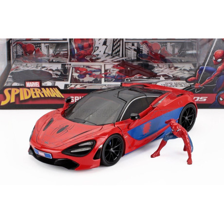 JADA McLAREN 720S WITH SPIDERMAN FIGURE MARVEL 2018 - RED BLUE 1/24