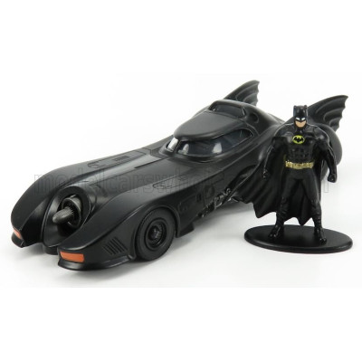 JADA BATMAN BATMOBILE MOVIE 1989 WITH BATMAN FIGURE - MATT BLACK 1/32