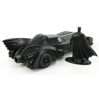 JADA BATMAN BATMOBILE MOVIE 1989 WITH BATMAN FIGURE - MATT BLACK 1/32