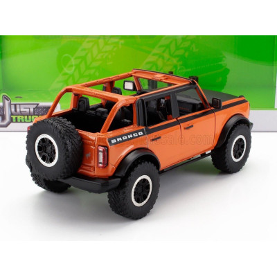JADA FORD USA BRONCO OPEN 2021 WITH SET 4X TIRES - ORANGE BLACK 1/24