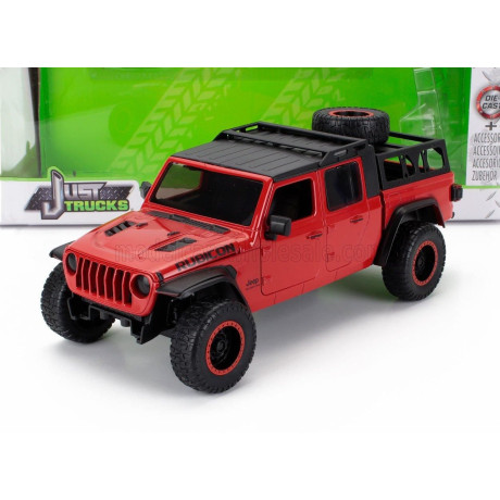 JADA JEEP GLADIATOR PICK-UP 2020 WITH SET 4X TIRES - RED BLACK 1/24
