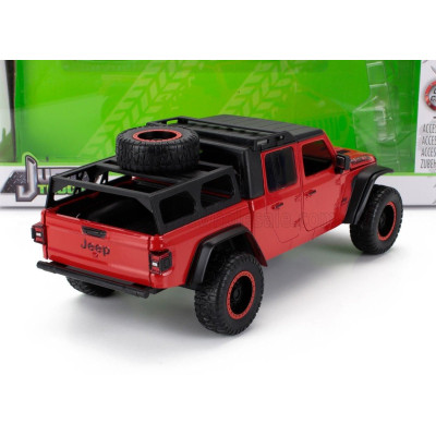 JADA JEEP GLADIATOR PICK-UP 2020 WITH SET 4X TIRES - RED BLACK 1/24