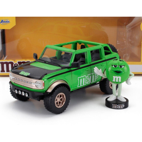 JADA FORD USA BRONCO WITH M&M's FIGURE 2021 - GREEN BLACK 1/24