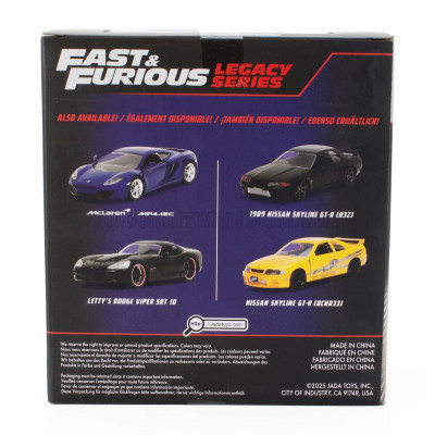JADA DODGE SET 2X LETTY'S VIPER SRT-10 COUPE + McLAREN MP4 12C - FAST & FURIOUS - BLACK BLUE 1/32