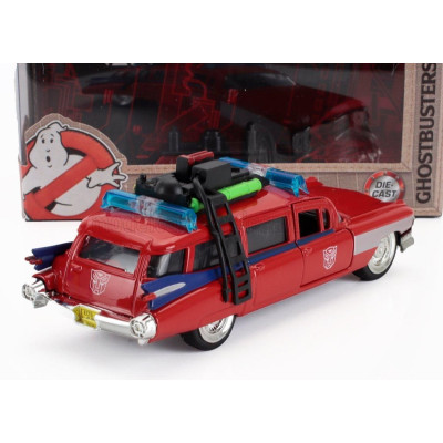 JADA CADILLAC SERIES-62 ECTO-1 GHOSTBUSTERS TRANSFORMERS 1984 - RED 1/32
