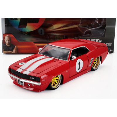 JADA CHEVROLET CAMARO N 1 RACING COUPE 1969 - RED WHITE 1/24