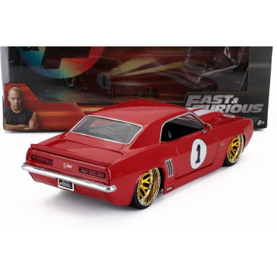 JADA CHEVROLET CAMARO N 1 RACING COUPE 1969 - RED WHITE 1/24