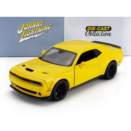 JOHNNY LIGHTNING DODGE CHALLENGER SRT HELLCAT WIDEBODY 2018 - YELLOW 1/24