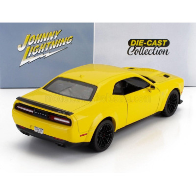 JOHNNY LIGHTNING DODGE CHALLENGER SRT HELLCAT WIDEBODY 2018 - YELLOW 1/24