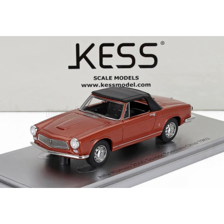 KESS MODEL ALFA ROMEO 2600 SPIDER CABRIOLET CLOSED SPECIALE GHIA 1962 - COPPER MET BLACK 1/43