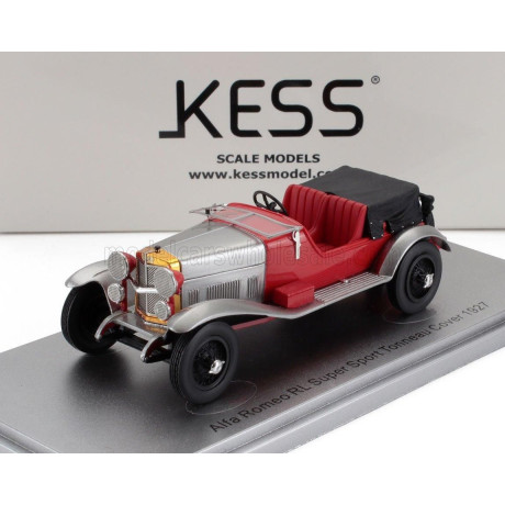 KESS MODEL ALFA ROMEO RL SUPER SPORT 4 SEAT - 4 POSTI - WITH COVERED SEAT 1927 - RED SILVER BLACK 1/43