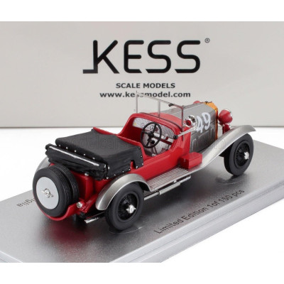 KESS MODEL ALFA ROMEO RL SUPER SPORT N 49 7th MILLE MIGLIA 1927 ARTURO MERCANTI - CARLO SOZZI - RED SILVER BLACK 1/43