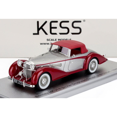 KESS MODEL BENTLEY MKVI DROPHEAD ch.B122DA COUPE CABRIOLET CLOSED 1949 - SILVER RED 1/43