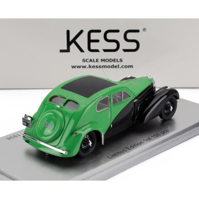 KESS MODEL BUGATTI 57C s/n.57335 COUPE AERODYNAMIQUE CLOSED ROOF 1938 - GREEN BLACK 1/43