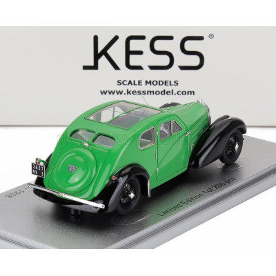 KESS MODEL BUGATTI 57C s/n.57335 COUPE AERODYNAMIQUE PANORAMIC ROOF 1938 - GREEN BLACK 1/43