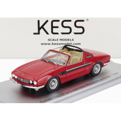 KESS MODEL FERRARI 330 GT 2+2 sn.6109 MICHELOTTI CABRIOLET OPEN 1964 - RED BLACK 1/43