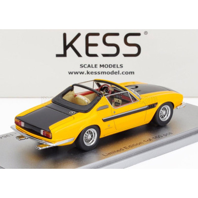 KESS MODEL FERRARI 330 GT 2+2 sn.6109 MICHELOTTI CABRIOLET OPEN 1964 - YELLOW BLACK 1/43