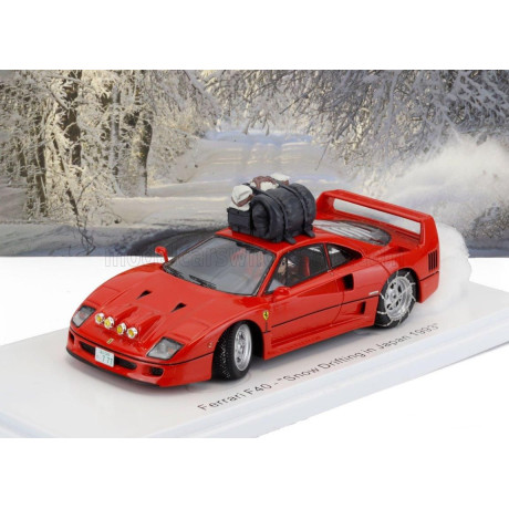 KESS MODEL FERRARI F40 SNOW DRIFTING IN JAPAN WITH PILOT DRIVER 1993 - RED 1/43