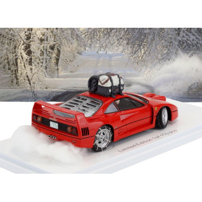 KESS MODEL FERRARI F40 SNOW DRIFTING IN JAPAN WITH PILOT DRIVER 1993 - RED 1/43