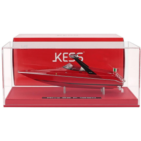 KESS MODEL RIVA MOTOSCAFO 32 FERRARI 1990 2x ENGINE V8 - 780CV - (24cm) - CON VETRINA - WITH SHOWCASE - RED 1/43
