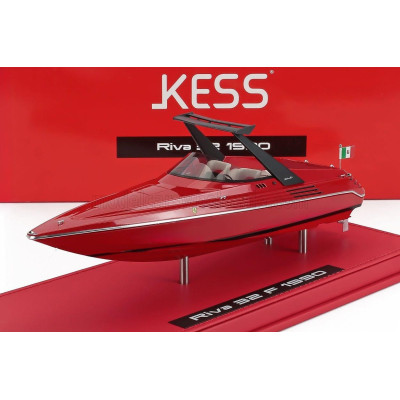 KESS MODEL RIVA MOTOSCAFO 32 FERRARI 1990 2x ENGINE V8 - 780CV - (24cm) - CON VETRINA - WITH SHOWCASE - RED 1/43