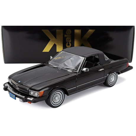 KK SCALE MERCEDES BENZ SL-CLASS 450SL (R107) CABRIOLET USA VERSION 1979 - BLACK 1/12