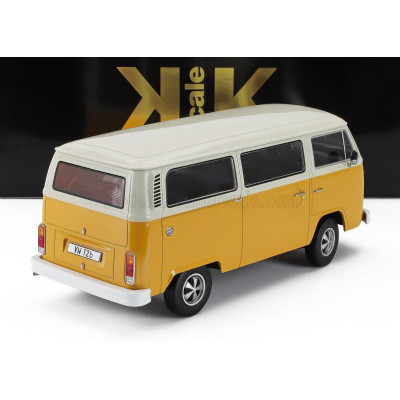 KK SCALE VOLKSWAGEN T2b MINIBUS 1972 - WITH FUCHS RIMS - YELLOW WHITE 1/18