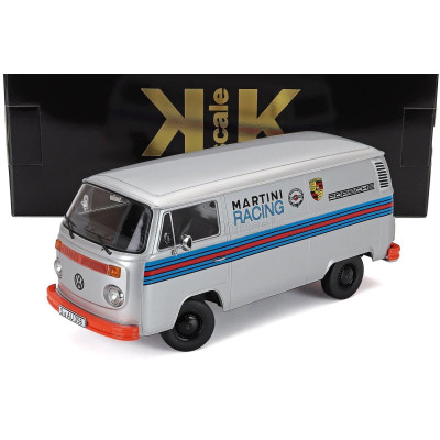KK SCALE VOLKSWAGEN T2b DELIVERY VAN PORSCHE MARTINI RACING 1972 - SILVER 1/18