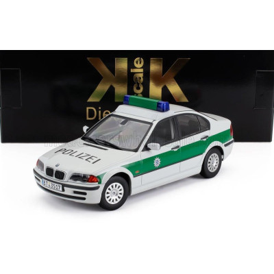 KK SCALE BMW 3-SERIES (E46) POLIZEI 1999 - WHITE GREEN 1/18