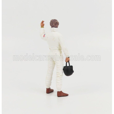 KK SCALE FIGURES STEVE WITH SEPARATE DECALS - WHITE RED BLUE 1/18