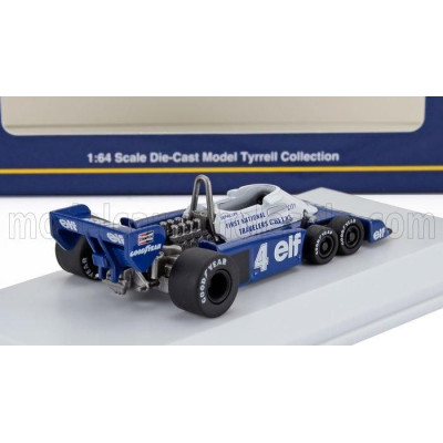 KYOSHO TYRRELL F1  P34 ELF 6 WHEELER N 4 SEASON 1977 PATRICK DEPAILLER - BLUE WHITE 1/64