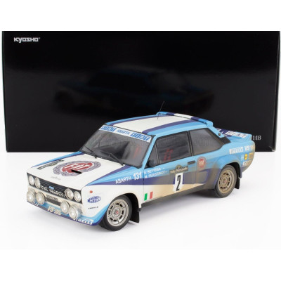 KYOSHO FIAT 131 ABARTH (dirty and night version) N 2 4th RALLY PIANCAVALLO 1981 ATTILIO BETTEGA - MAURIZIO PERISSINOT - WHITE 2